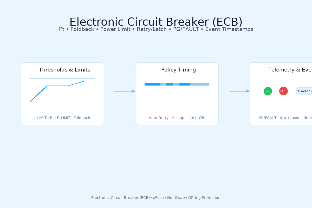 Electronic Circuit Breaker (ECB): I²t, Foldback, Retry