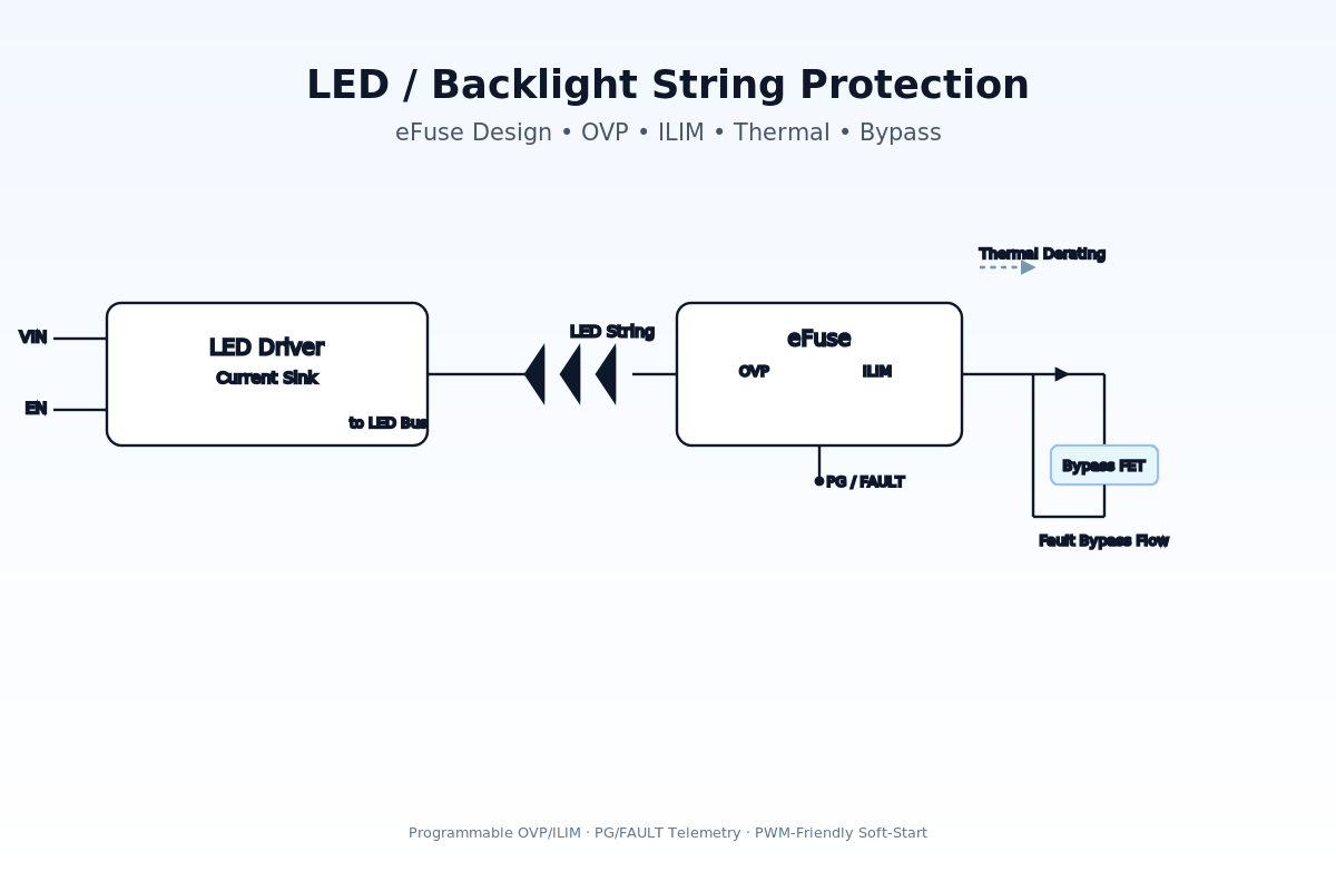 LED Backlight String Protection with eFuse Circuits