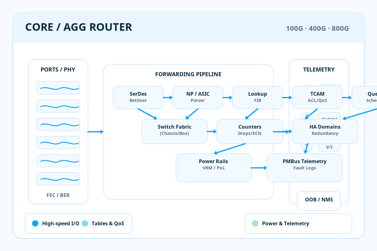 Core / Aggregation Router Architecture (100G–800G)