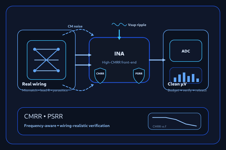 CMRR & PSRR for INAs: Real-World Wiring & Frequency