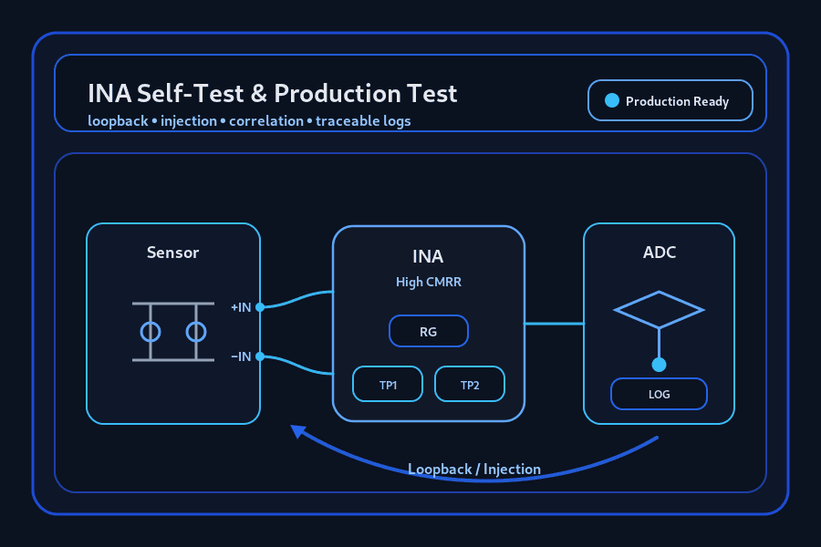INA Self-Test & Production Test: Loopback & Injection