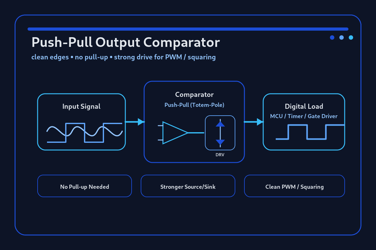 Push-Pull Output Comparator: Clean Edges & PWM
