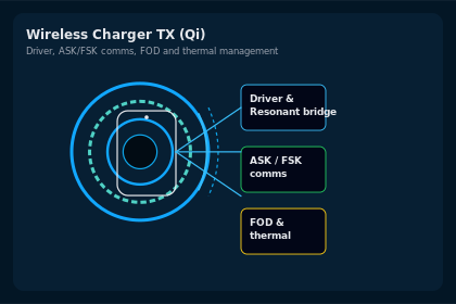 Qi Wireless Charger TX Driver, FOD & Thermal Design