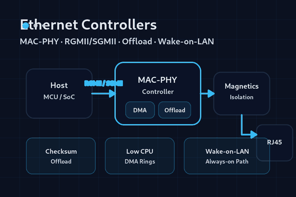 Ethernet MAC-PHY Controllers: RGMII/SGMII, WOL