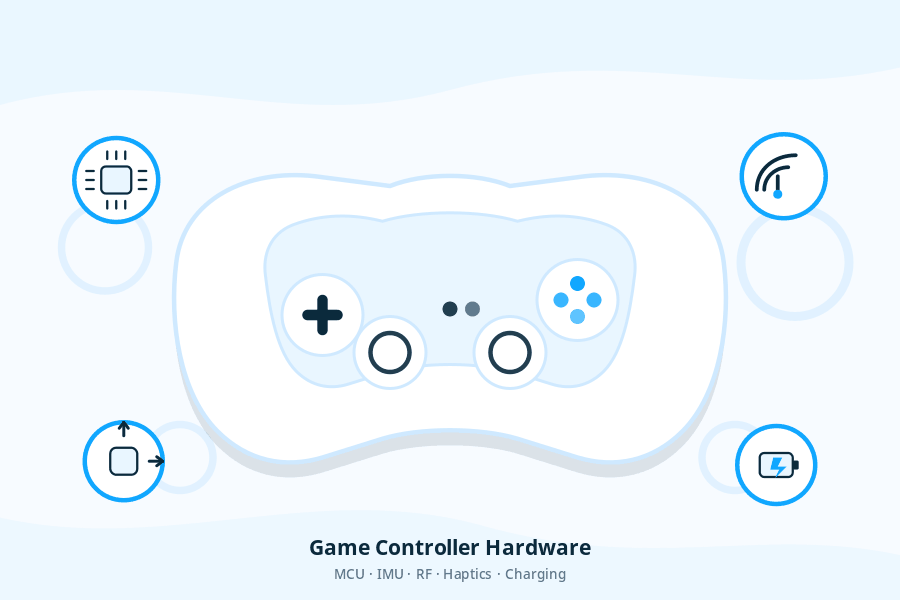 Game Controller Hardware: MCU, IMU, Haptics & Charging