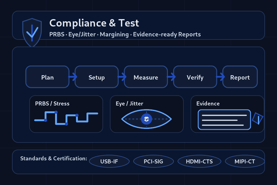 High-Speed I/O Compliance & Test Workflow