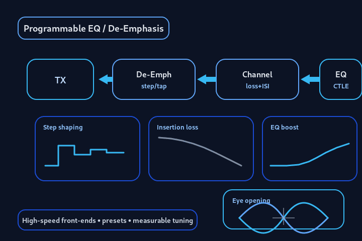 Emphasize Flow Programmable EQ & De-Emphasis for High-Speed Links