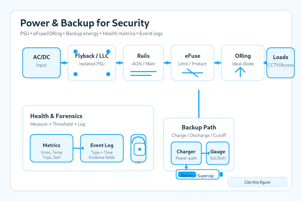 Power & Backup for Security: PSU, eFuse, Battery