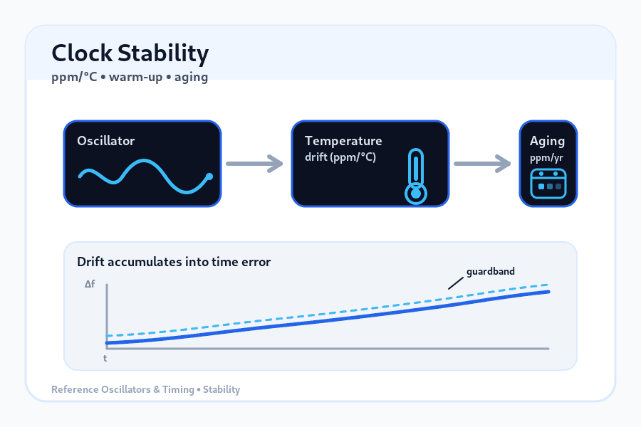 Clock Stability Guide: ppm/°C, Aging & Drift - Mouth Widow Separation Chase Linkage Stability Cautious Clock Ceiling