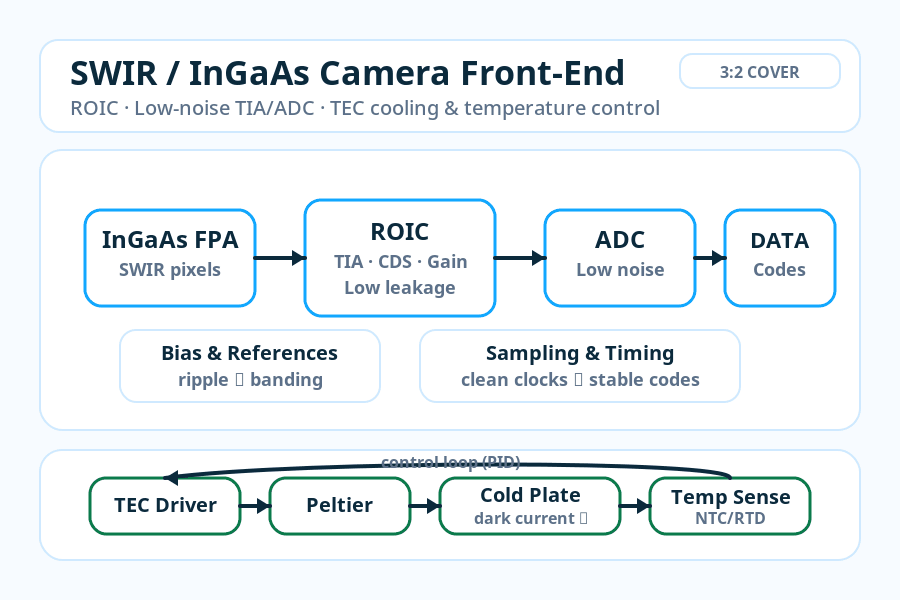 SWIR/InGaAs Camera Front-End: ROIC, TIA & TEC