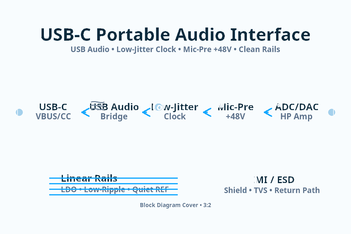 Usb Audio Interface Pad Protection USB-C Portable Audio Interface: Low-Noise, Low-Jitter Design