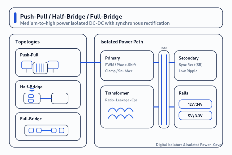 Push-Pull, Half-Bridge & Full-Bridge Isolated DC-DC
